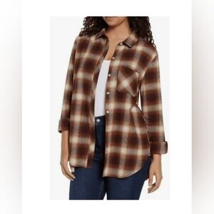 GAP Fall Outfits Women Fashion Cotton Plaid Flannel Button Up Long Sleeve Shirts